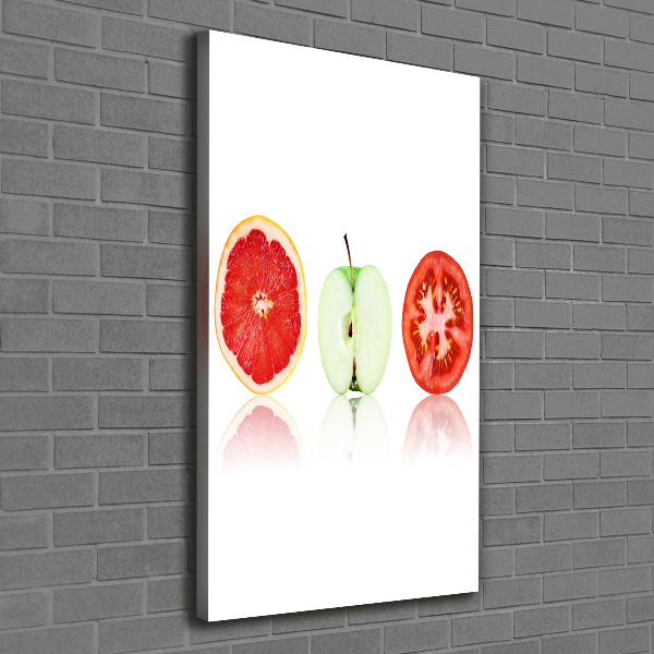 Verticaal schilderij op canvas Fruit en groenten