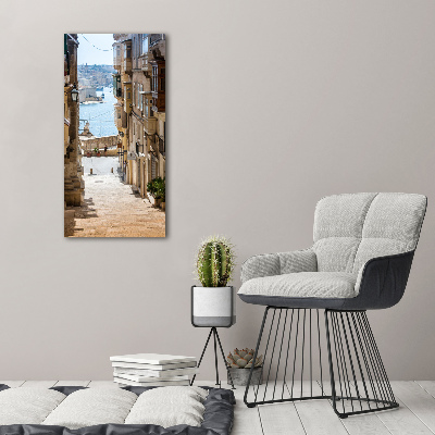 Verticaal schilderij op canvas Straten in Malta