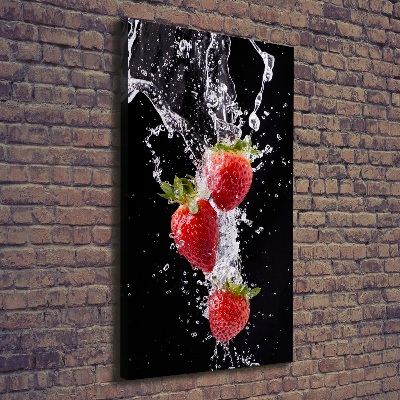 Verticale foto op canvas Aardbeien