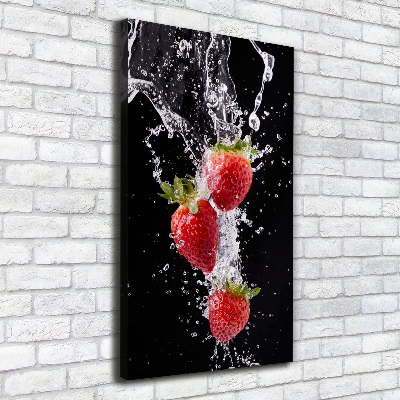 Verticale foto op canvas Aardbeien