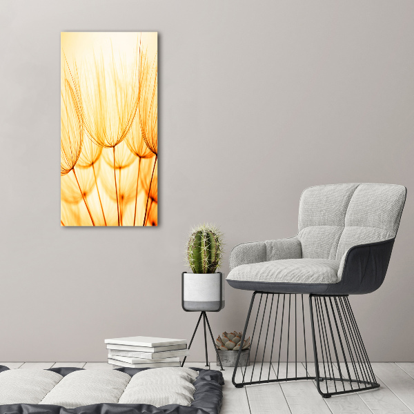 Verticale foto op canvas Paardenbloemzaden