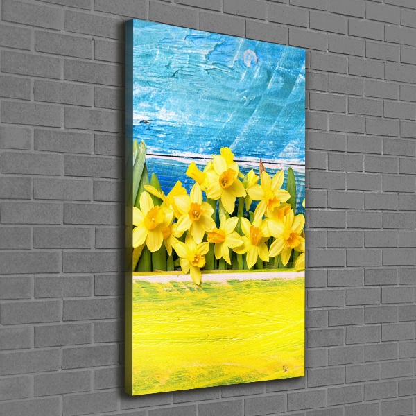 Verticaal canvasschilderij Narcissen