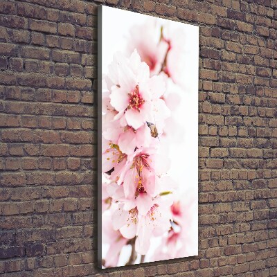 Verticaal schilderij op canvas Amandelbloesems
