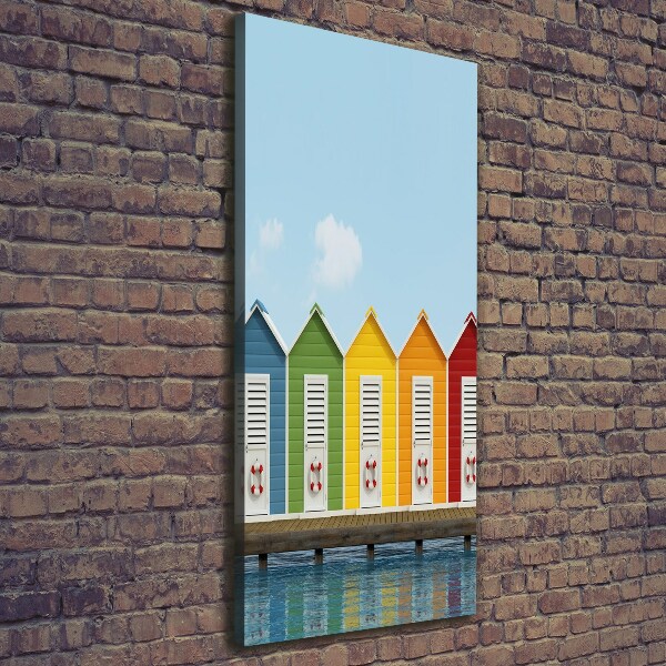 Verticale canvasfoto Strandhutten