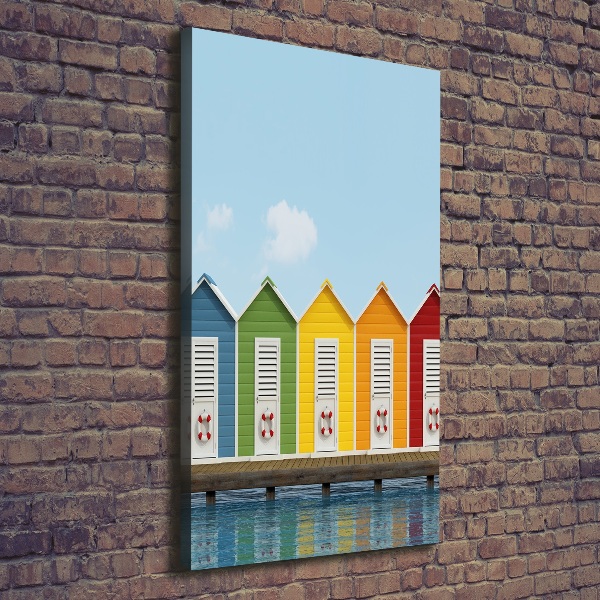 Verticale canvasfoto Strandhutten