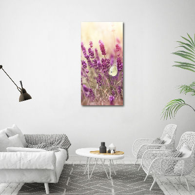 Verticaal canvasschilderij Lavendelbloemen