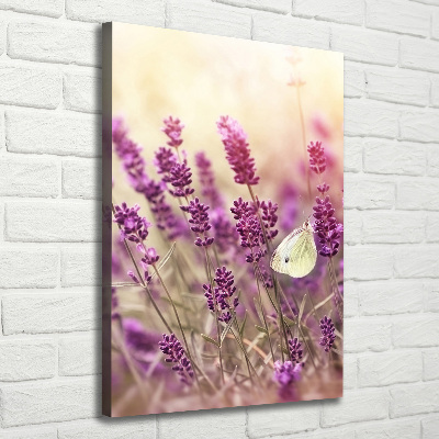 Verticaal canvasschilderij Lavendelbloemen
