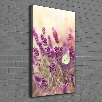 Verticaal canvasschilderij Lavendelbloemen