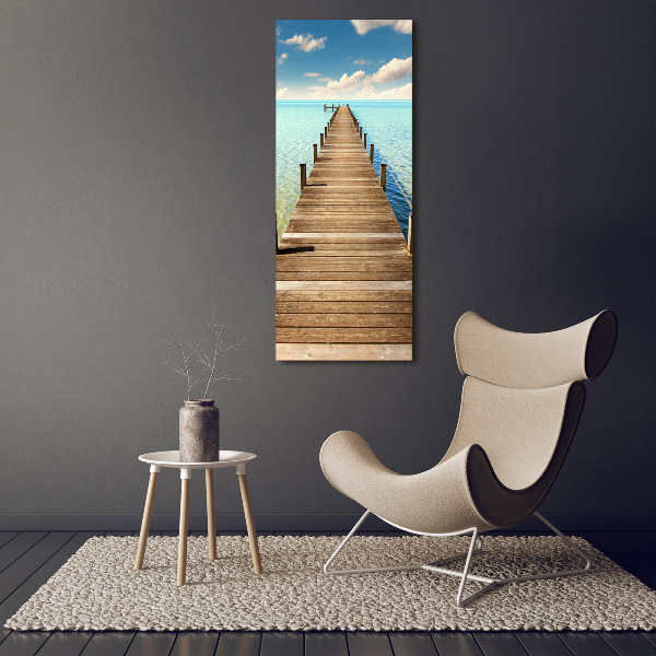 Verticale canvasfoto Houten steiger