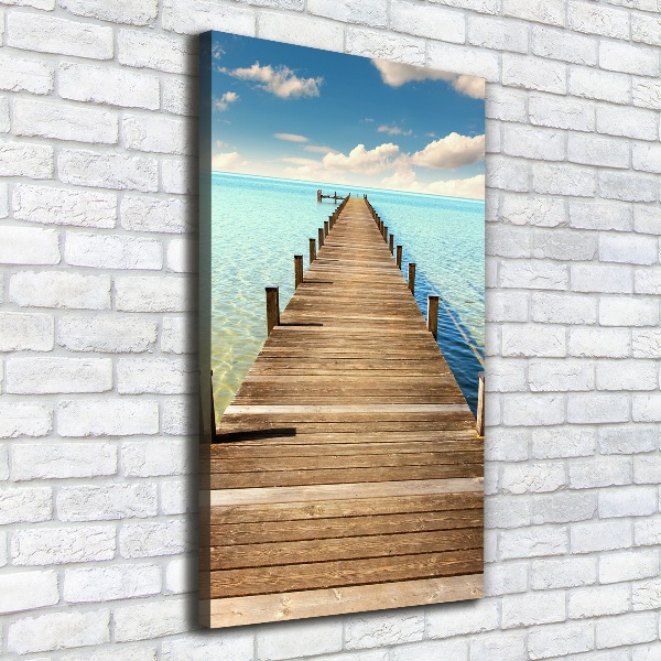Verticale canvasfoto Houten steiger