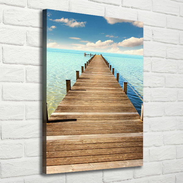 Verticale canvasfoto Houten steiger