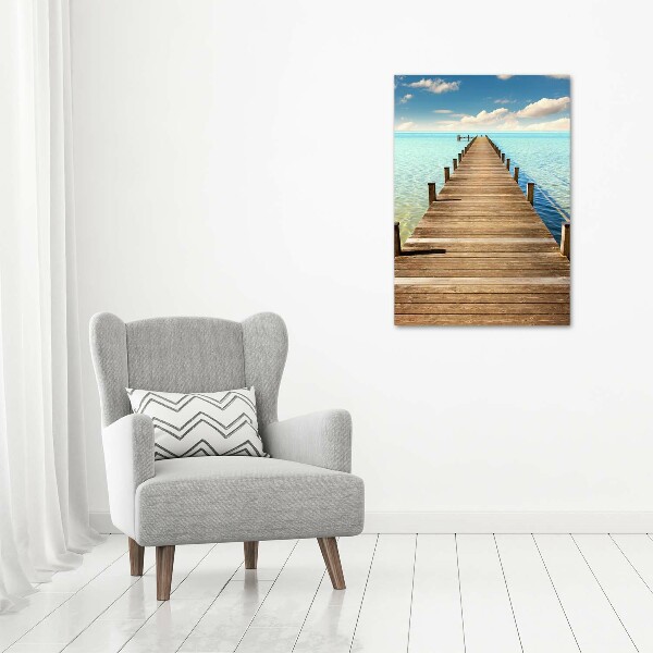 Verticale canvasfoto Houten steiger