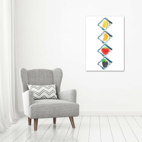 Verticaal schilderij op canvas Fruit en ijs