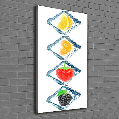 Verticaal schilderij op canvas Fruit en ijs