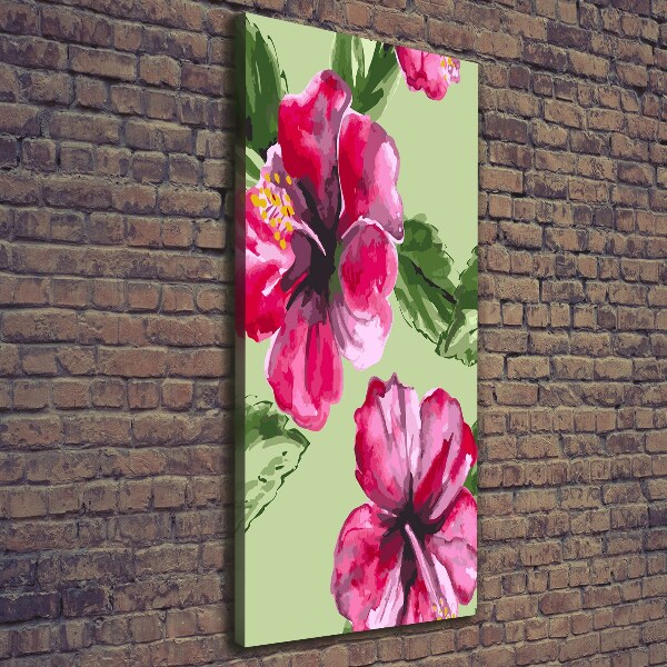 Verticaal canvasschilderij Hawaiiaanse bloemen