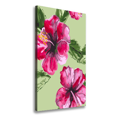 Verticaal canvasschilderij Hawaiiaanse bloemen