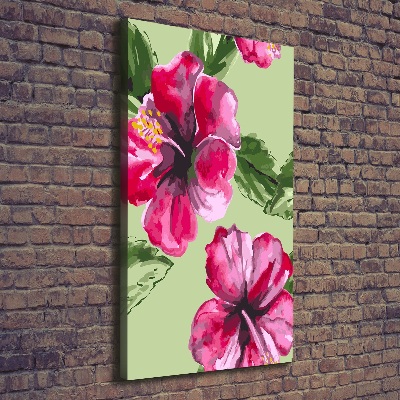 Verticaal canvasschilderij Hawaiiaanse bloemen