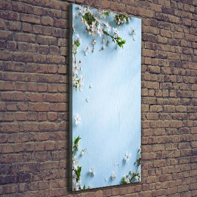 Verticaal schilderij op canvas Kersenbloesems