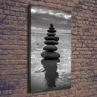 Verticale foto op canvas Stenen op het strand