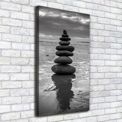 Verticale foto op canvas Stenen op het strand