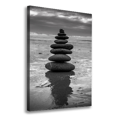 Verticale foto op canvas Stenen op het strand