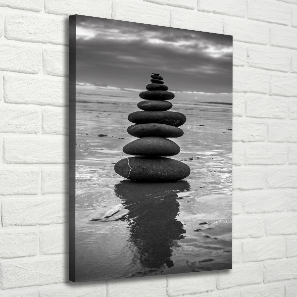 Verticale foto op canvas Stenen op het strand