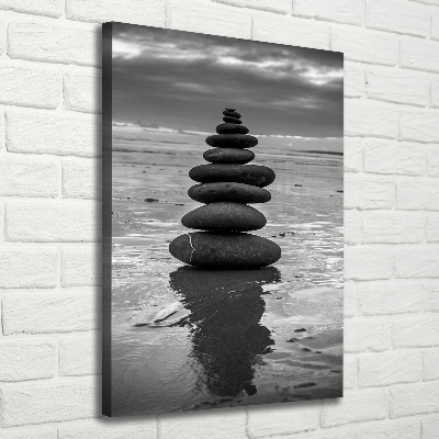 Verticale foto op canvas Stenen op het strand