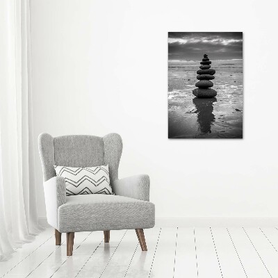 Verticale foto op canvas Stenen op het strand