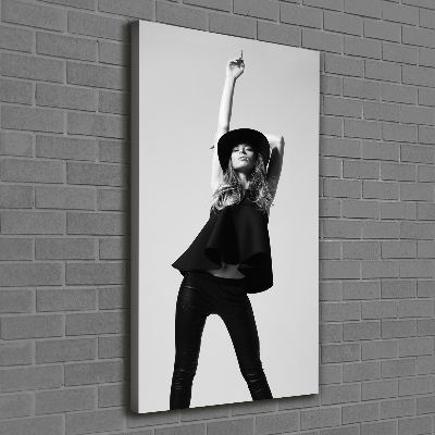 Verticale canvasfoto Vrouw in het zwart