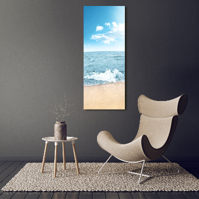 Verticale canvasfoto Strand en zee