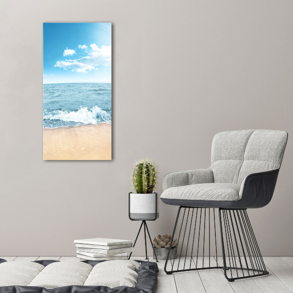 Verticale canvasfoto Strand en zee