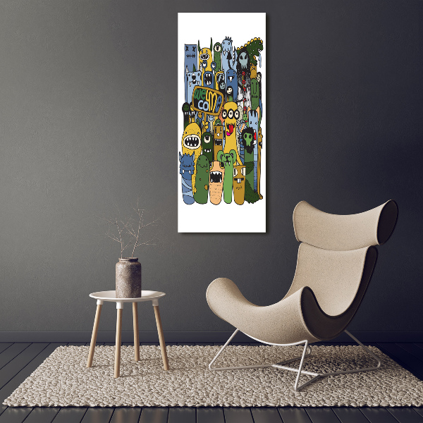Verticale foto op canvas Gekke monsters