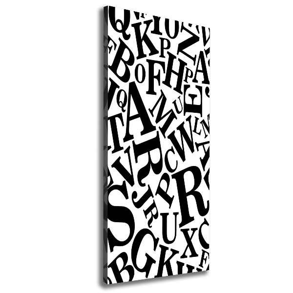 Verticaal schilderij op canvas Alfabet