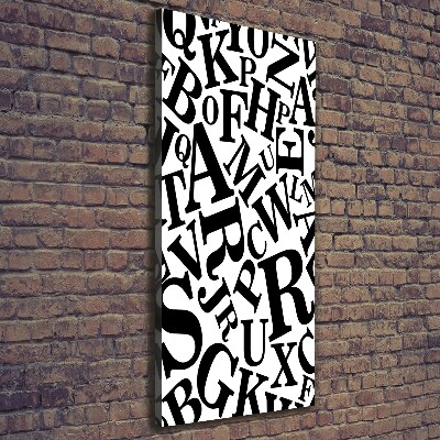 Verticaal schilderij op canvas Alfabet