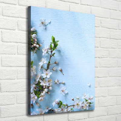Verticaal canvasschilderij Kersenbloesems