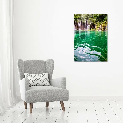 Verticaal schilderij op canvas Plitvice-meren