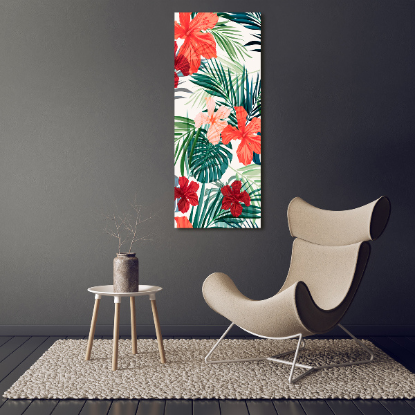 Verticale canvasfoto Hawaiiaanse bloemen