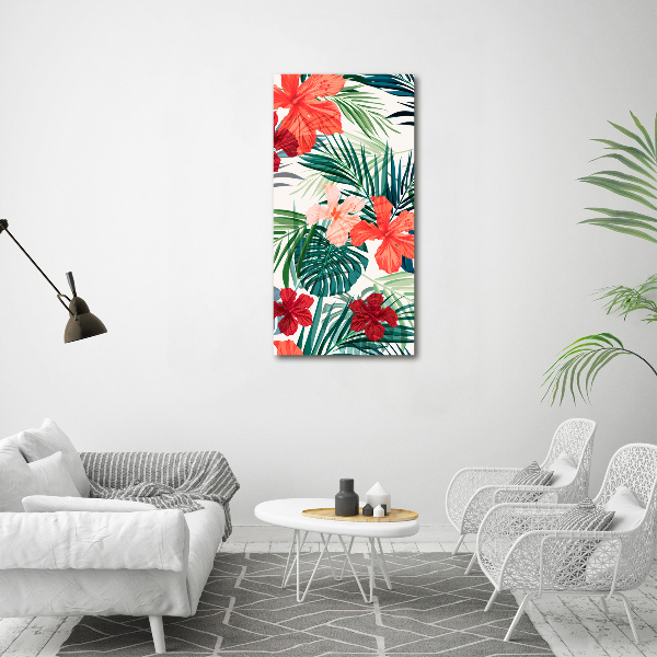 Verticale canvasfoto Hawaiiaanse bloemen