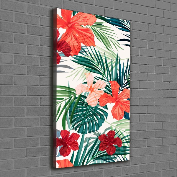 Verticale canvasfoto Hawaiiaanse bloemen