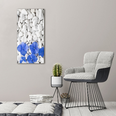 Verticaal canvasschilderij Hortensia-stenen