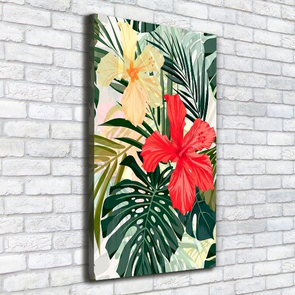 Verticale canvasfoto Hawaiiaanse bloemen