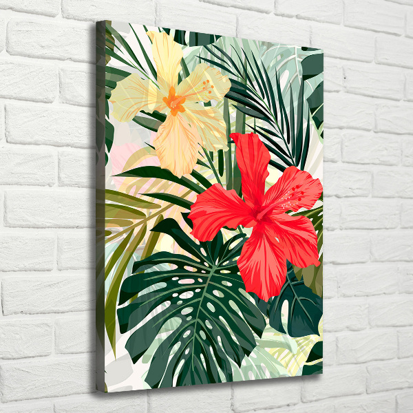 Verticale canvasfoto Hawaiiaanse bloemen