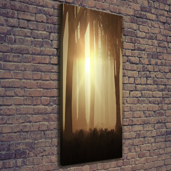 Verticaal canvasschilderij Mist in het bos