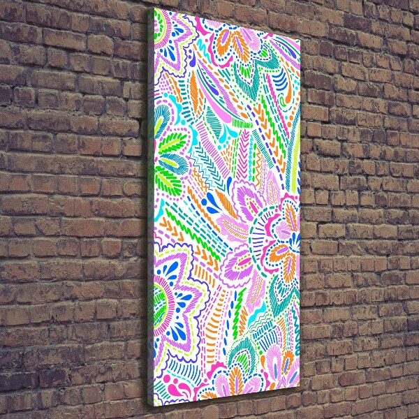 Verticaal schilderij op canvas Bloemenpatroon