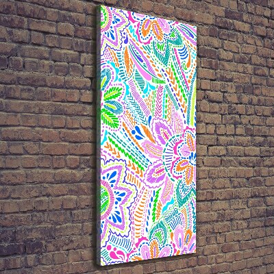 Verticaal schilderij op canvas Bloemenpatroon