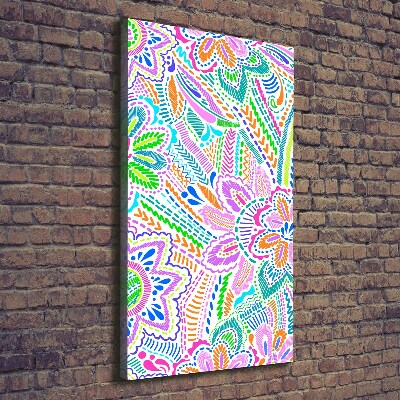 Verticaal schilderij op canvas Bloemenpatroon