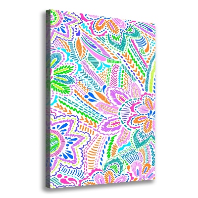 Verticaal schilderij op canvas Bloemenpatroon