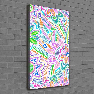 Verticaal schilderij op canvas Bloemenpatroon