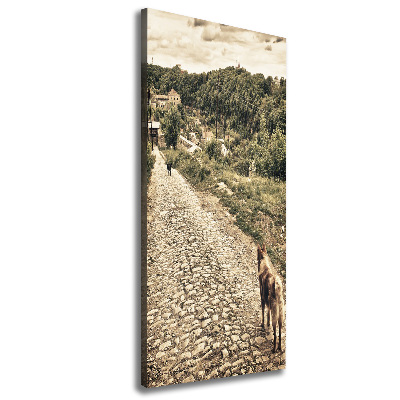 Verticale canvasfoto Twee honden van de heuvel