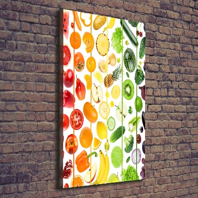 Verticaal schilderij op canvas Fruit en groenten